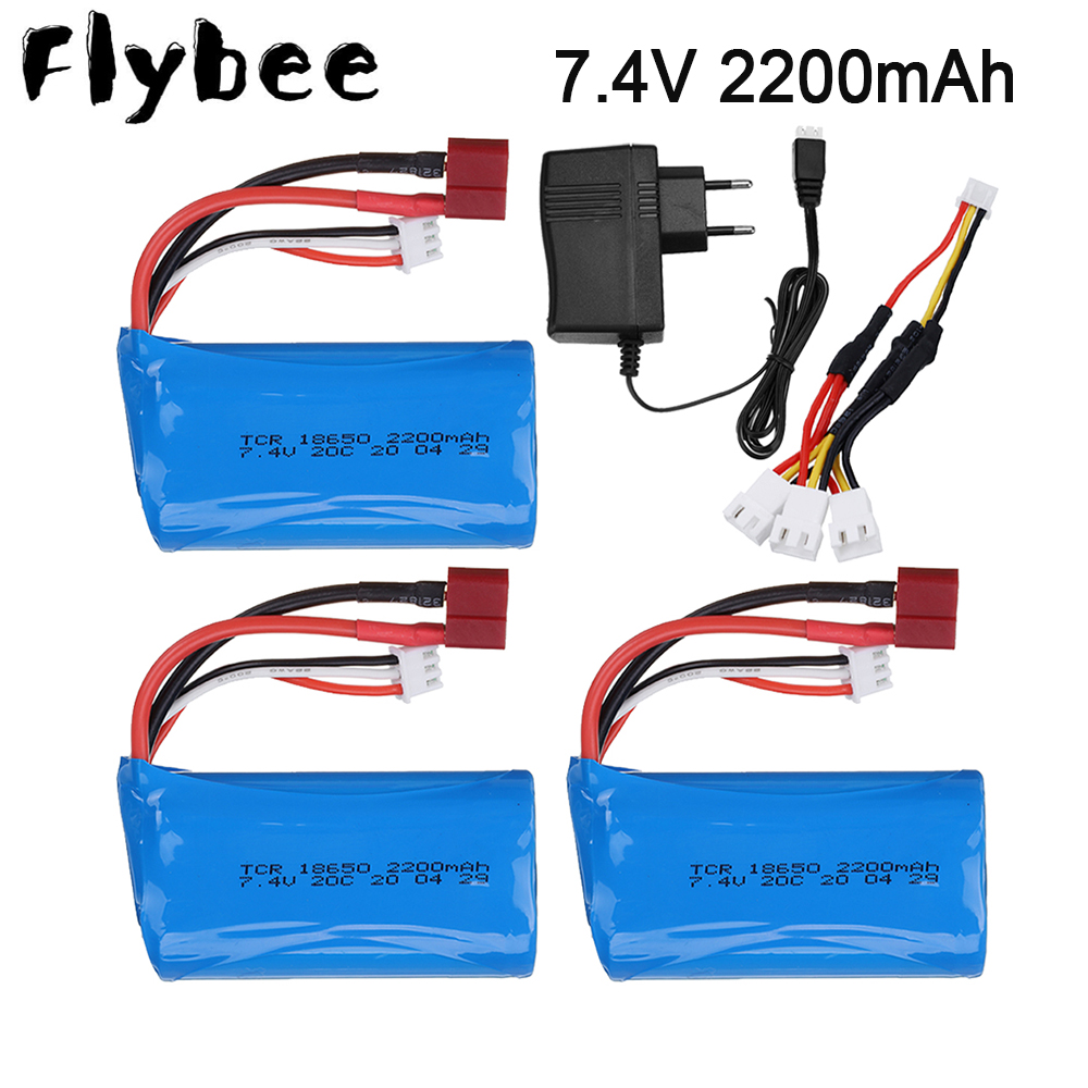 Rc Hobby Usa - 7.4V 2200mAh 18650 Lipo Batery for